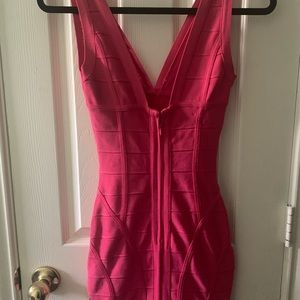 Gorgeous flamingo pink bandage dress!